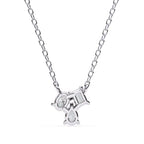 Silver necklace with a pendant on a white background