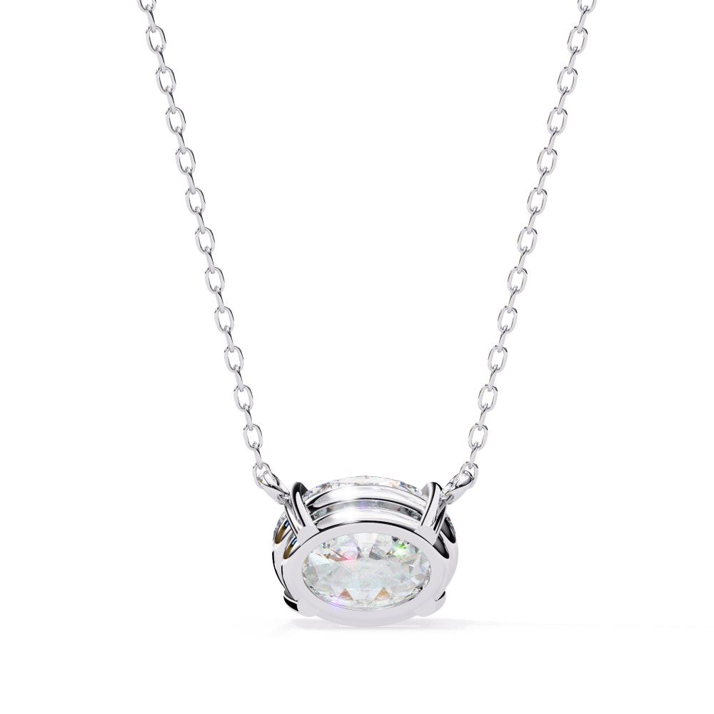 Elegant Oval Cut Diamond Solitaire Pendant in Gold