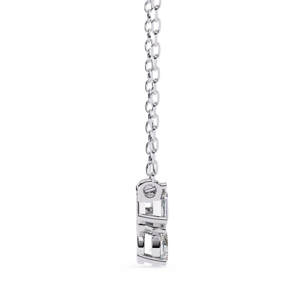 Silver necklace on a white background