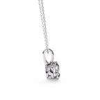 Timeless round diamond solitaire pendant in white gold