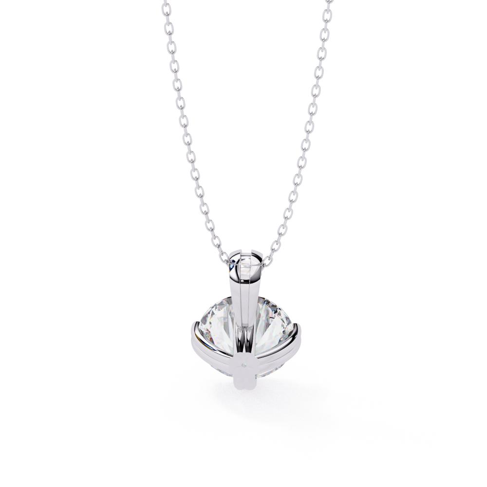 Beaded Prongs Round Diamond Solitaire Pendant in Gold