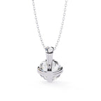 Beaded Prongs Round Diamond Solitaire Pendant in Gold