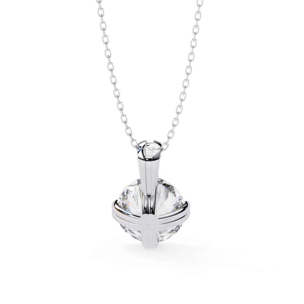 Beaded Prongs Round Diamond Solitaire Pendant in Gold