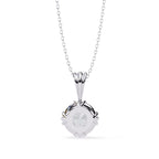 Timeless round diamond solitaire pendant in white gold