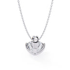 Beaded Prongs Round Diamond Solitaire Pendant in Gold
