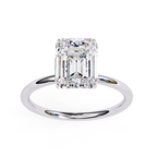Lab grown Emerald diamond ring with classic solitaire design