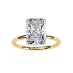 Lab grown Radiant diamond ring with classic solitaire design