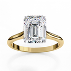 Lab grown Emerald diamond ring with classic solitaire design