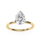 Lab grown Pear diamond ring with classic solitaire design