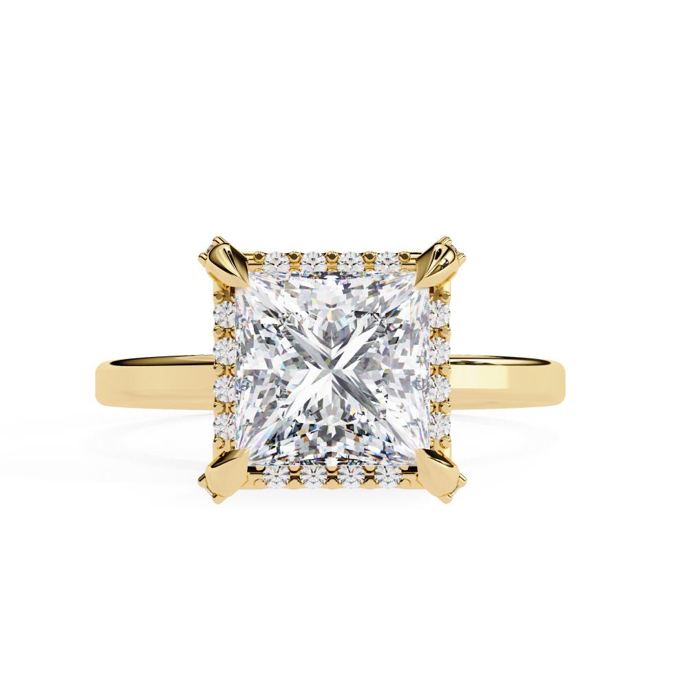 Princess Cut Diamond Solitaire Engagement Ring in Gold