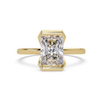 Half-Bezel Radiant cut Diamond Solitaire Ring in Gold