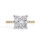 Princess Cut Diamond Engagement Ring Two-Tone in Gold