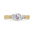 Half-Bezel Marquise Diamond Solitaire Ring in Gold
