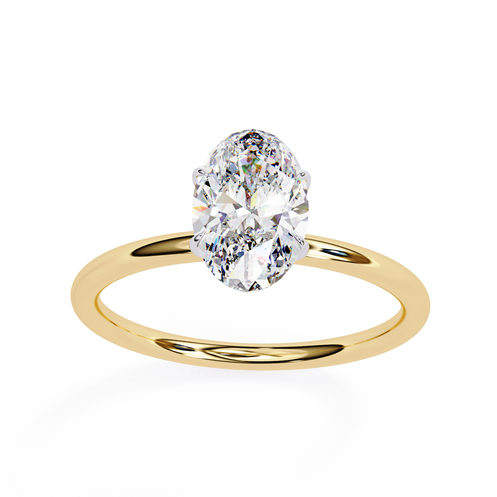 Lab grown Oval diamond ring with classic solitaire design