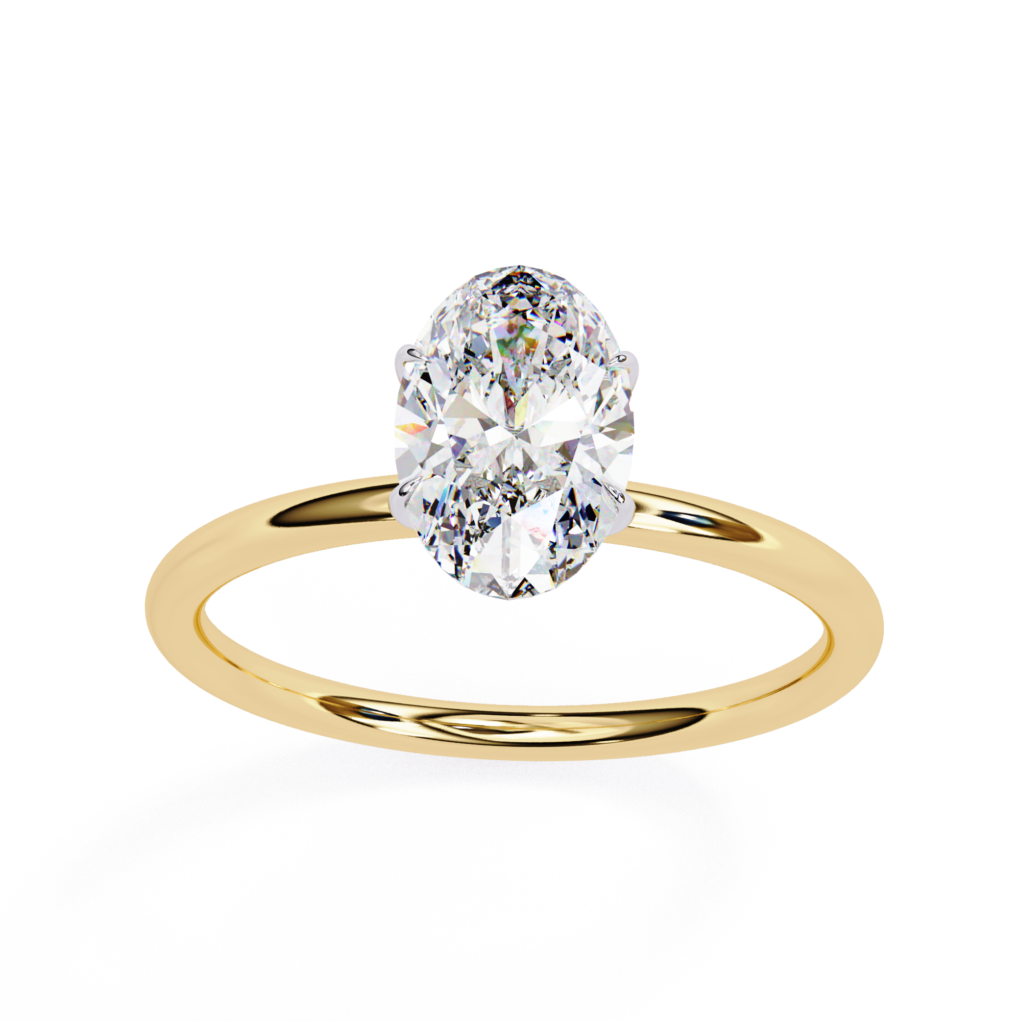 Lab grown Oval diamond ring with classic solitaire design