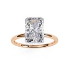 Radiant diamond engagement ring in Rose gold