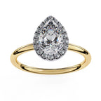 Luxury Pear cut diamond halo engagement ring