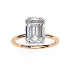 Lab grown Emerald diamond ring with classic solitaire design