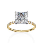 Luxury two tone gold princess diamond ring