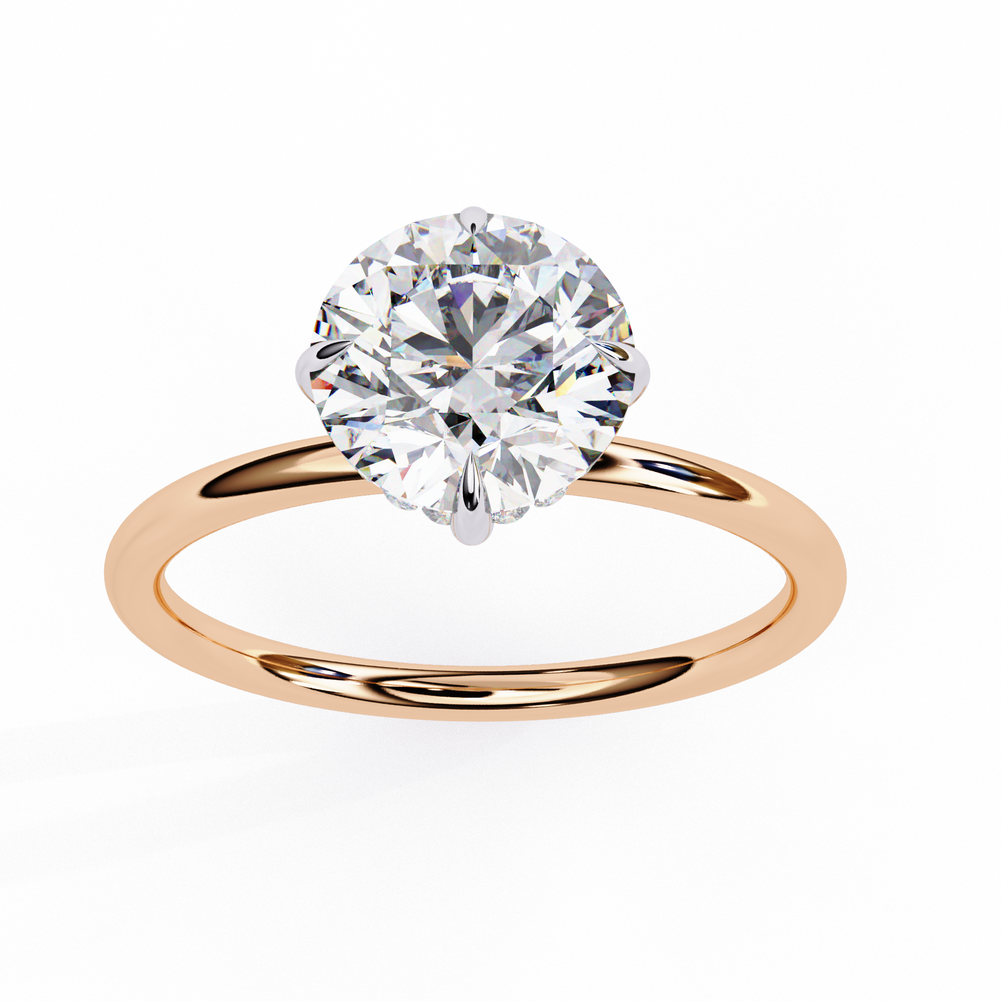 Lab grown Round diamond ring with classic solitaire design