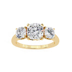 Cushion cut lab grown diamond engagement ring in gold