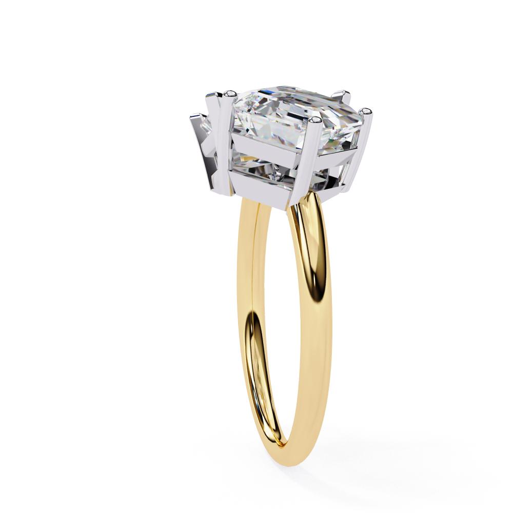 Affordable radiant and Asscher cut diamond Toi Et Moi ring in gold