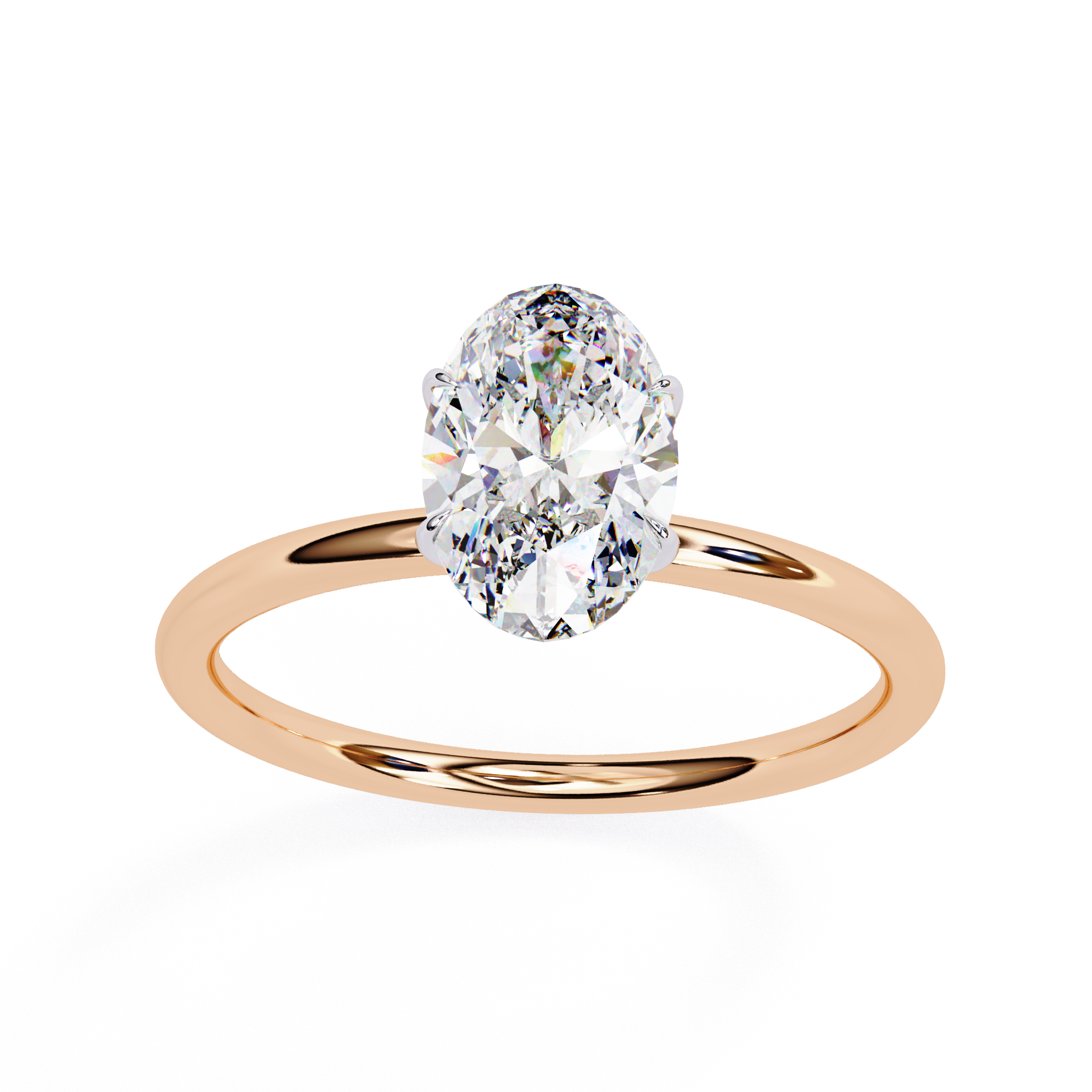 Lab grown Oval diamond ring with classic solitaire design