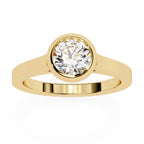 Minimalist round diamond engagement ring gold