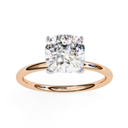 Lab grown cushion diamond ring with classic solitaire design