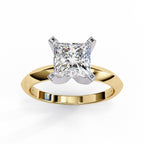 Princess Cut Solitaire Diamond Engagement Ring in Gold