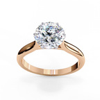 Lab grown Round diamond ring with classic solitaire design