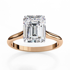 Lab grown Emerald diamond ring with classic solitaire design