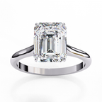 Lab grown Emerald diamond ring with classic solitaire design