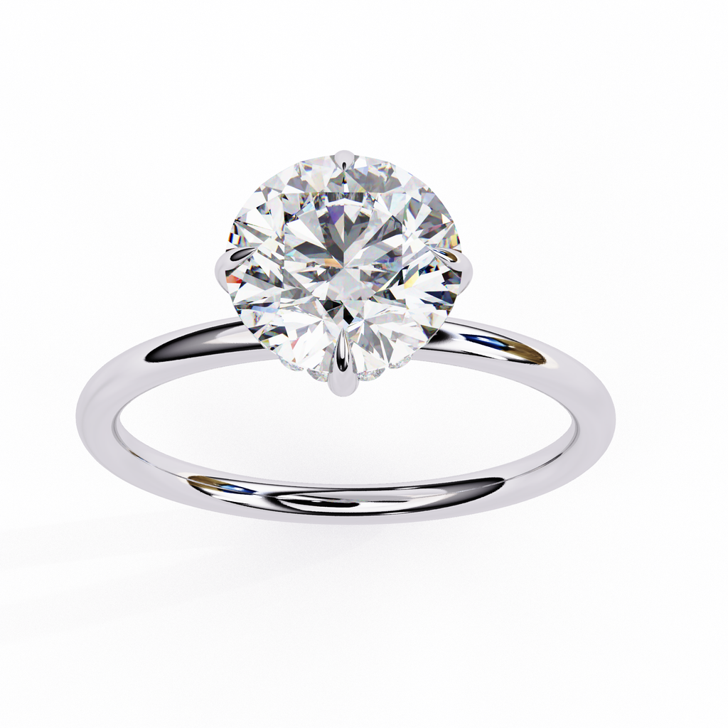 Lab grown Round diamond ring with classic solitaire design