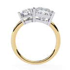 Two-stone gold diamond engagement ring