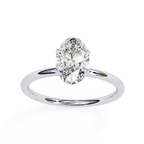 Lab grown Oval diamond ring with classic solitaire design
