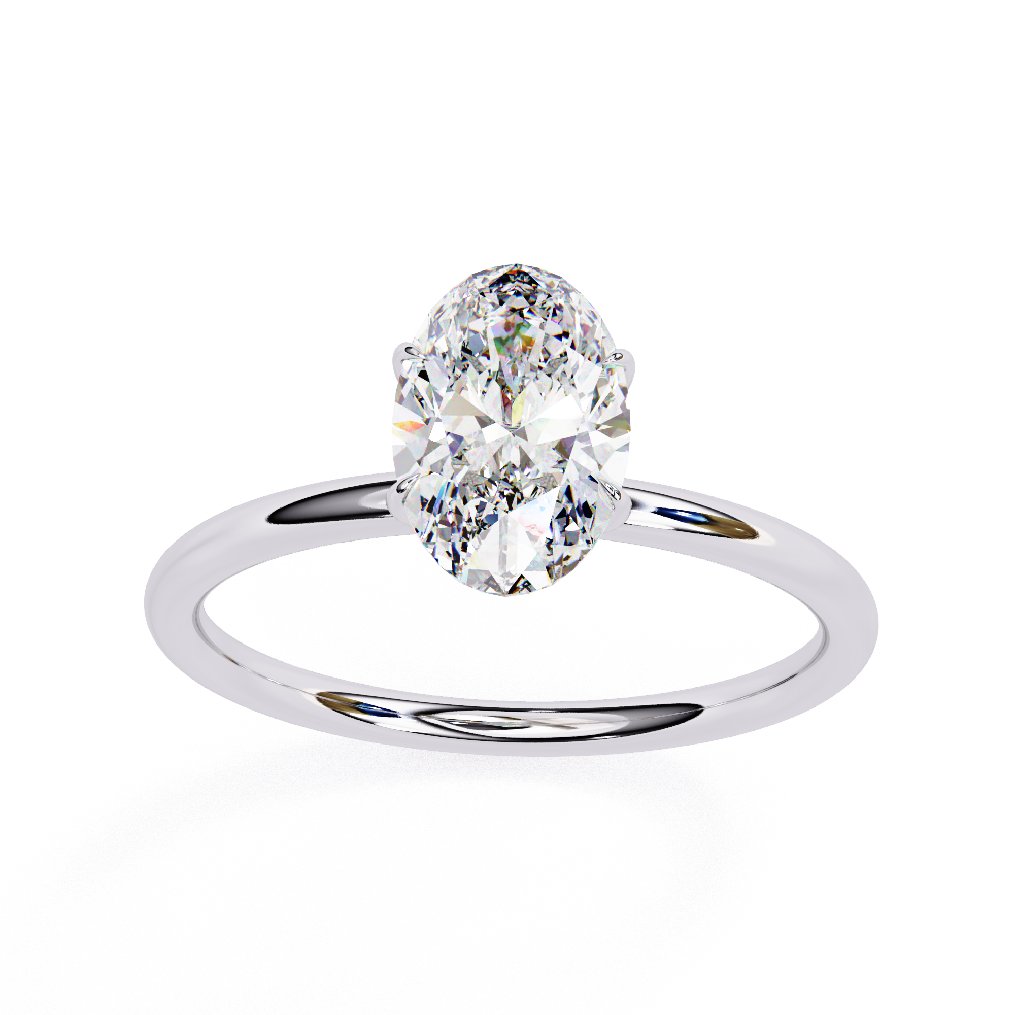 Lab grown Oval diamond ring with classic solitaire design