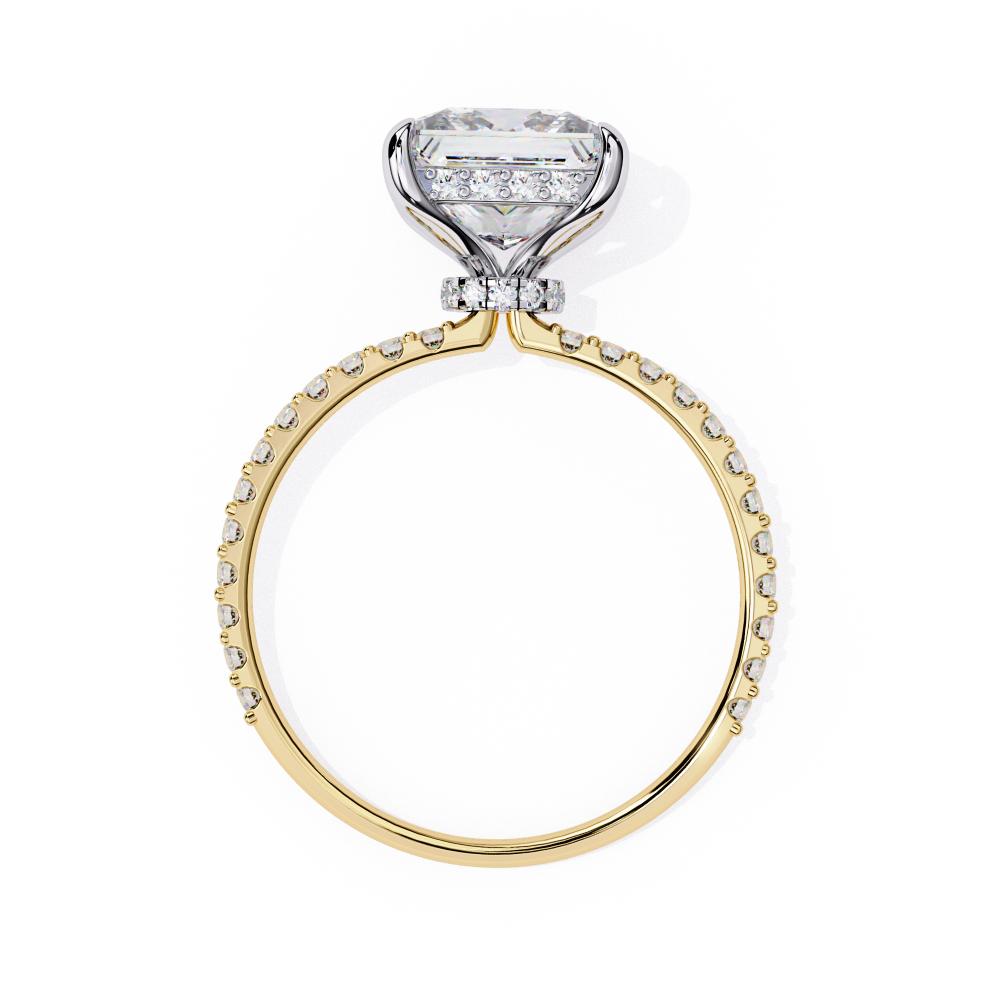 Minimalist princess cut diamond engagement ring gold