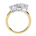 Radiant and Asscher two-stone  diamond engagement ring in Australia