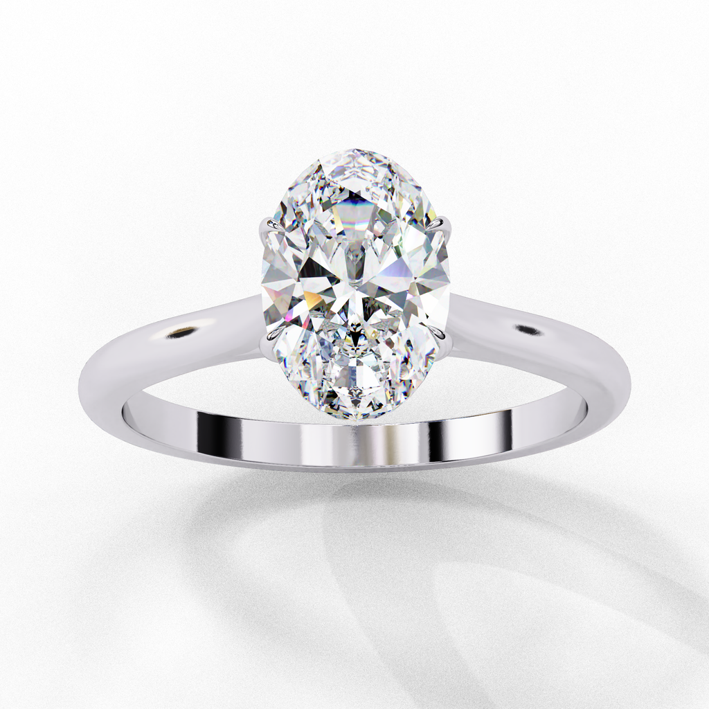 Lab grown Oval diamond ring with classic solitaire design