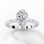 Lab grown Oval diamond ring with classic solitaire design