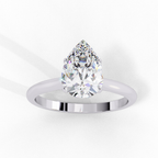 Lab grown Pear diamond ring with classic solitaire design