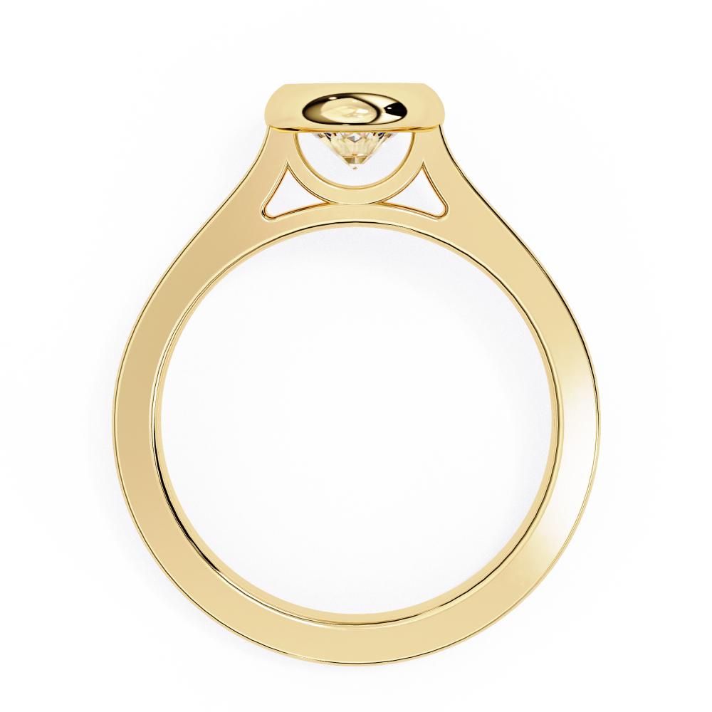 Sleek geometric bezel diamond engagement ring