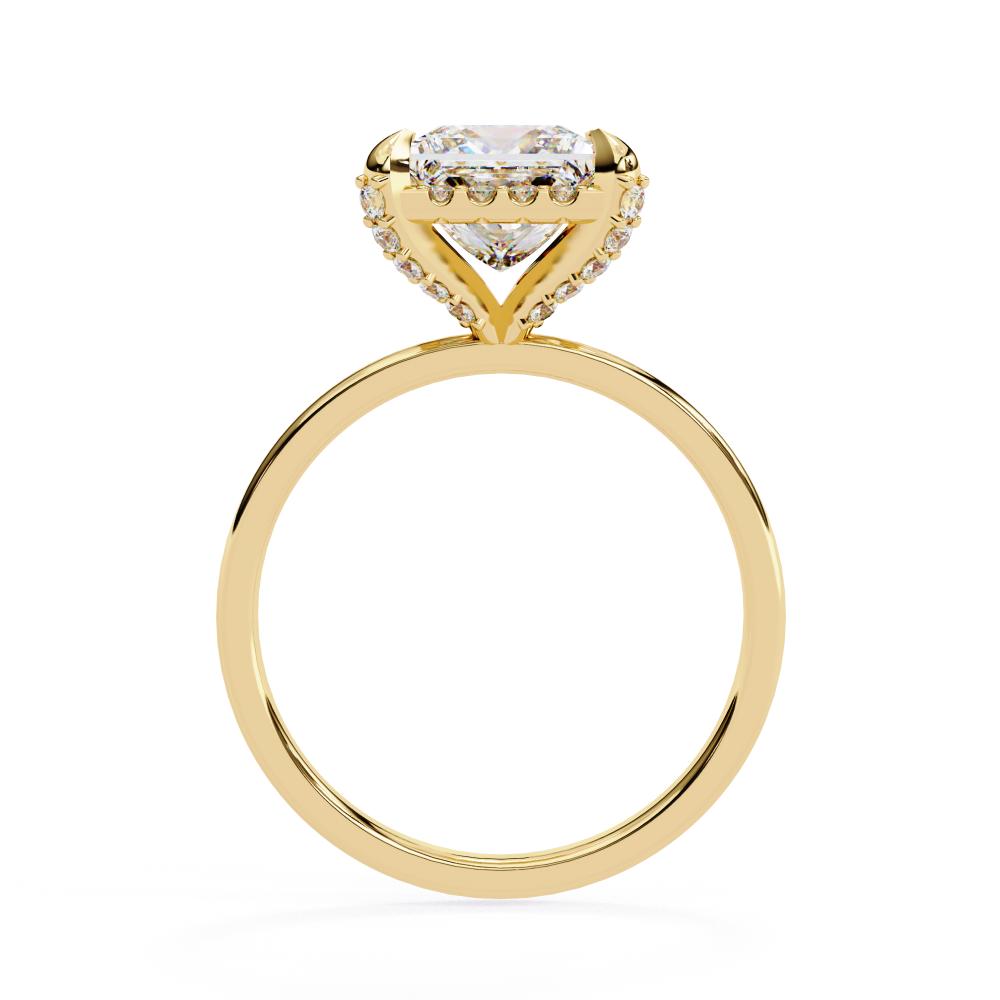 Modern square diamond solitaire engagement ring