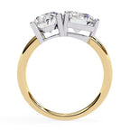Two-stone gold diamond engagement ring