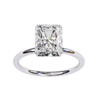 Lab grown Radiant diamond ring with classic solitaire design