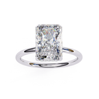 Lab grown Radiant diamond ring with classic solitaire design
