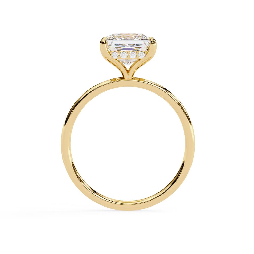 Princess Cut Diamond Solitaire Engagement Ring in Gold