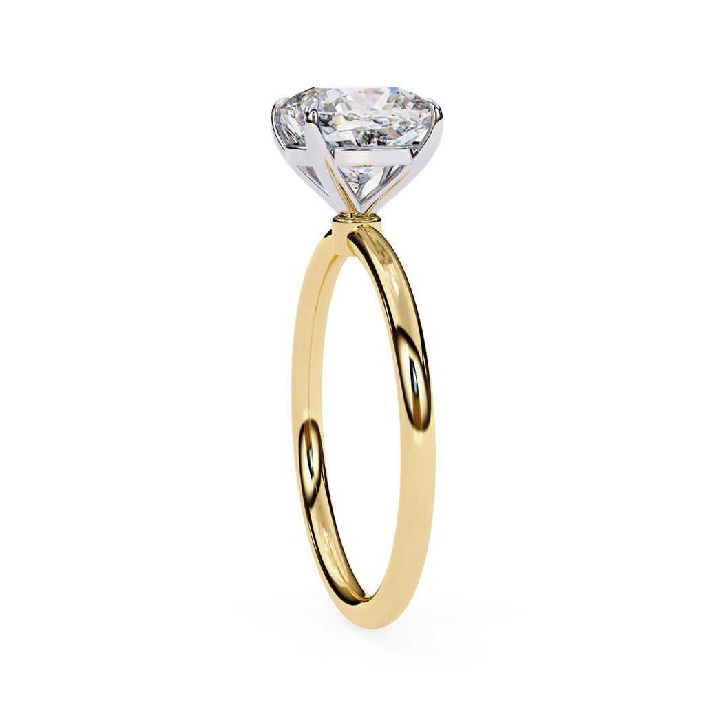 Elegant cushion diamond solitaire ring for women