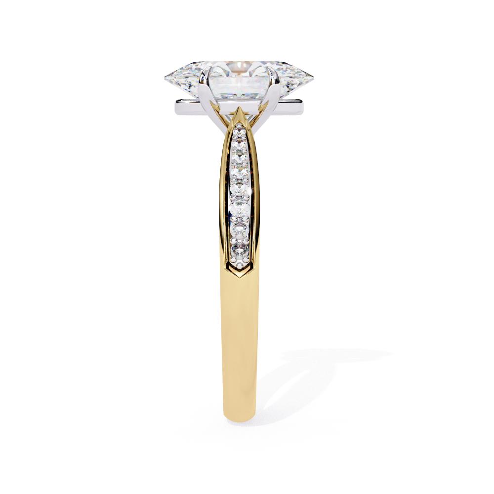 Oval Cut Diamond Pavé Engagement Ring in Gold